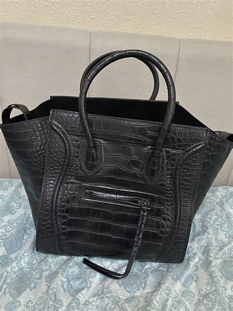 celine phantom croc embossed price|CELINE Crocodile Embossed Calfskin Medium Phantom.